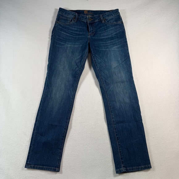 Kut from the Kloth Jeans Womens 8 Blue Straight Mid Rise Medium Wash Stretch - Picture 1 of 13
